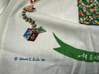 Vintage Christmas Half Apron Mid Century Modern Hand Printed 1953 Tree Toys Euc