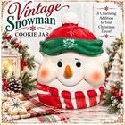 Vintage Snowman Christmas Ceramic Cookie Jar Red Green Hat Holiday D  cor        