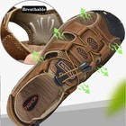 Men s Leather Sandals Closed Toe Beach Nonslip Summer Outdoor Sport Hiking Shoes
