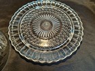 Vintage Pressed Glass Cake Stand With Dome Cover     Elegant Diamond   Dot Pattern