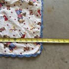 Vintage Handmade Cowboy Bear Baby Blanket Light Crib Quilt 36    X 41    Scalloped