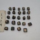 Set Of 25 Hematite Rune Stones In Drawstring Bag