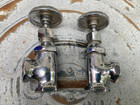 Pair New Vtg Nos Henry Valve Co   Wheel Handle Sink Faucet  Angle Shut-off Deco