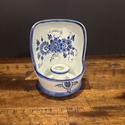 Vintage Blue Delftware Porcelain Chamber Candle Holder For Wall   Table Top