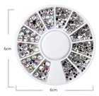 Ab Nail Art Rhinestones Wheel Mixed Size 3d Crystal Nail Decor Diy Manicure