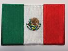 Mexican Flag Patch Iron-on Sew-on Embroidered Mexico Emblem  3   X 2      - Hi Qlty 