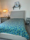 Ikea Duvet Cover Boho Queen 100  Cotton Botanical Floral Blue Green