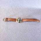 Vtg 1994 Looney Tunes Armitron Wristwatch Marvin The Martian Brown Leather  read