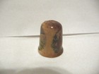 Thimble Vintage Brown Ceramic Staffordshire England Victorian Couple In Garden