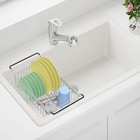 Treelen Expandable Dish Drying Rack Over The Sink Small Dish Drainer In Sink    