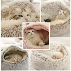 Soft Plush Cat Bed Winter Comforter Semi-enclosed Nest Warm Pet Bed Supplies
