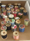 70 Spools Of Vtg Threads  Multi Vibrant Colors  Some Silk  Most Wooden Spools