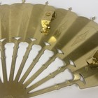 2 Vintage Brass Fans Homco Home Interior Ornate Wall Art Decor Hanging Mcm Pair