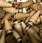 Spools Small Industrial Quills Textile Bobbin Vintage Wood Nos Lot-6 