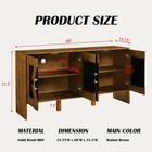 Sideboard Buffet Credenzas 60  Storage Cabinet Cupboard With Geometric Pattern