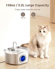 Cat Dog Water Fountain 3 2l 108oz Stainless Steel Pet Automatic Water Dispenser