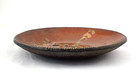 Antique 18th Century Redware Slipware Plate W yellow Slip Decoration Coggle Rim
