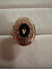 Vintage Locket Ring Adjustable Mourning Style