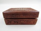 Vtg Wooden Hand Carved Hinged Trinket Box Rectangular Floral Carving Jewelry