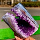 331g Natural Agate Amethyst Geode Quartz Cluster Crystal Specimen Healing
