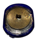 Large Bimini-like  Button 1940s Blue Glass Silver Luster Chains  Free Shipping