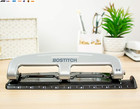 Bostitch Office Inpress 12 Reduced Effort Three-hole Punch  Silver black  2101 