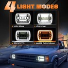 Pair 5x7 7x6  Rectange Led Headlights Drl H4 Fit Chevy G10 G20 G30 Van 1978-1995