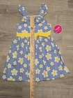 Nwt Nannette Kids Blue   White Striped W  Yellow Daisy s Dress Size 6