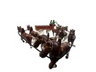Vintage Cast Iron Budweiser Beer Wagon 8 Clydesdale Horses And Drivers And Dog