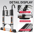 Telescoping Ladder 12 5ft Aluminum Multi-purpose Collapsible Ladder