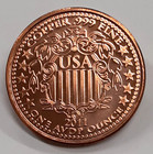 2011 One Avdp Ounce  999 Copper Round W st  Gaudens Obverse Design