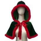 Womens Christmas Hooded Shawl Cloak Cape Santa Claus Capes Halloween Cosplay