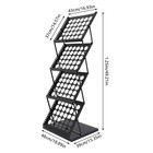 4 Tiers A3 Brochure Holder Literature Display Rack Portable Black Magazine Stand