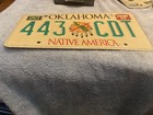 Oklahoma License Plate  native America    443 Cdt  1999