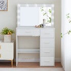 White Vanity Set Drawer Makeup Vanity Desk Dressing Table With Mirror And Lights