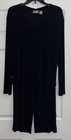 Chico s Travelers Pant Suit Women s Size 2 Us L Black Slinky Knit Top Pant Set