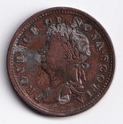 Province Of Nova Scotia 1823 1 2c One Copper Half Penny Token  1