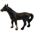 Vtg Cast Iron Horse Figurine Paperweight Black White Western Americana Decor