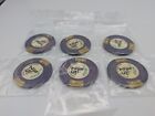 Vintage Lot Of 6 Obsolete The Mint Last Vegas Casino 25 Cent Gaming Chips
