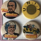4x Vtg Og Doctor Who Kellogg s Sugar Smacks 32mm Pin Badges 1971 Unit Pertwee