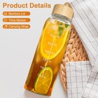 Glass Bottles With Lids And Time Marker  Glass Water Bottles With Carrying St   