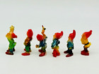 Set Of 6 Vintage Plastic Miniature Gnomes 2  Figures