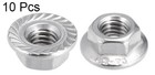 M5 Serrated Flange Hex Lock Nuts 304 Stainless Steel 10pcs