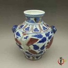 7    China Antique Old The Yuan Dynasty Blue White Phoenix Pattern Underglaze Pot