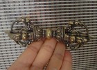 Vintage Solid Brass Copper Tibetan Vajra Xiangmo-chu Pendant For Home Decor