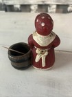 Rare -  Vintage Americana Lady With Bucket Toothpick Holder Cast Iron