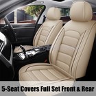 Fit For Bmw Car Seat Cover Full Set Pu Leather 5-seats Front   Rear Protector Us