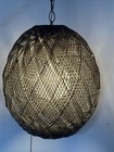 Vintage Swag Spaghetti Woven Spun Plastic Hanging Lamp Lucite Mcm Boho