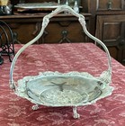 Reed   Barton 5072 Silverplate Footed Floral Bride Wedding Basket W Swing Handle