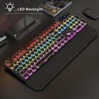 Wired Typewriter Style Mechanical Gaming Keyboard Retro Rgb 104 Key Blue Switch